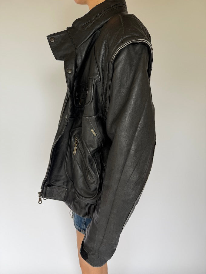 Vintage Black Leather Jacket 5481
