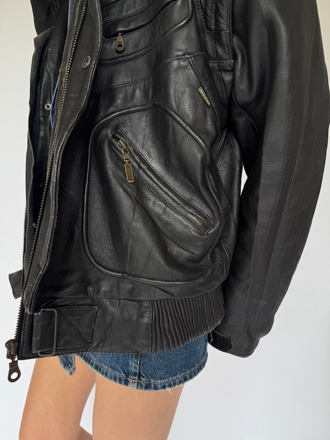 Vintage Black Leather Jacket 5481