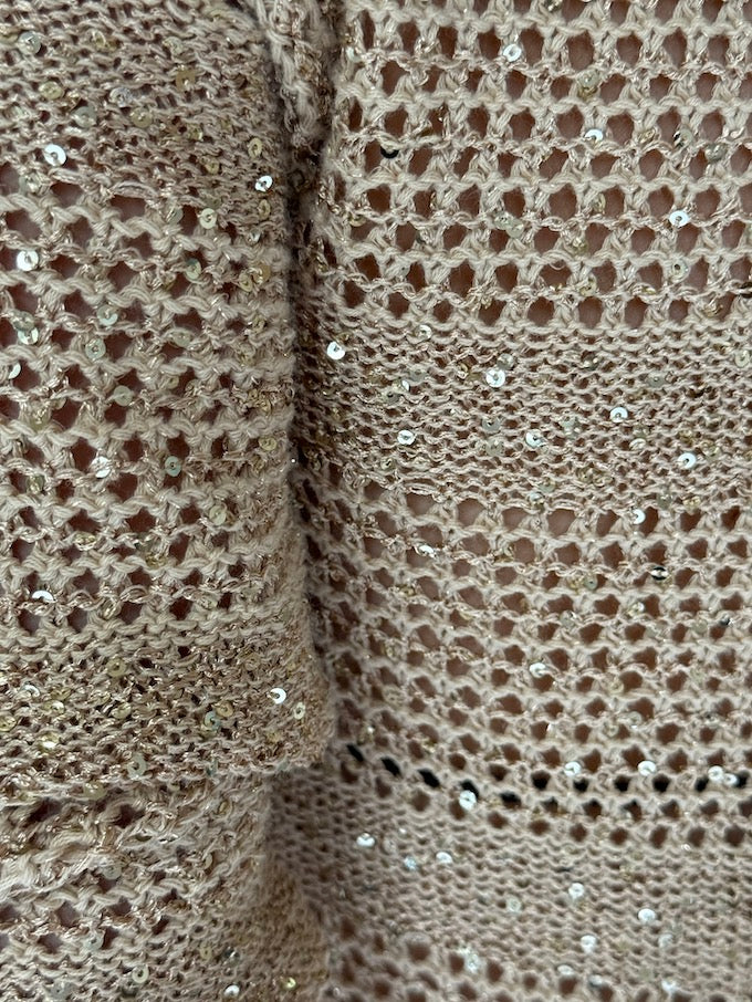 Vintage crochet swim cover-up in gold