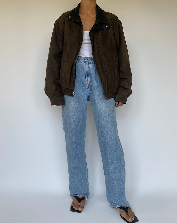 VINTAGE DARK BROWN LEATHER JACKET 3311