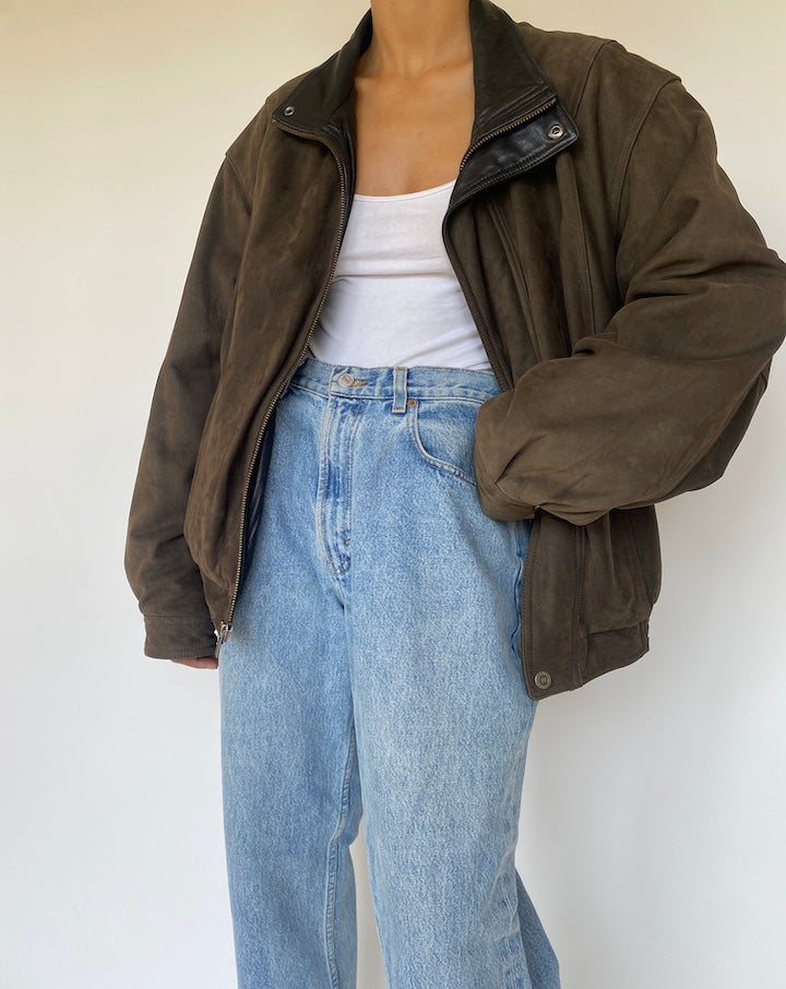 VINTAGE DARK BROWN LEATHER JACKET 3311