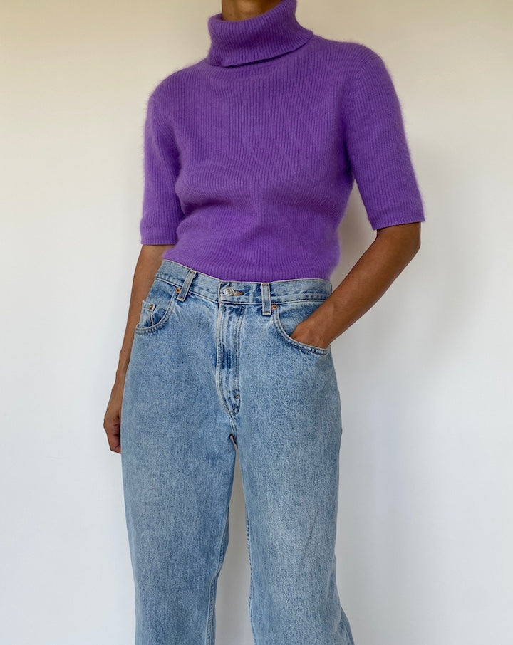 VINTAGE PURPLE SOFT TURTLENECK TOP 3312