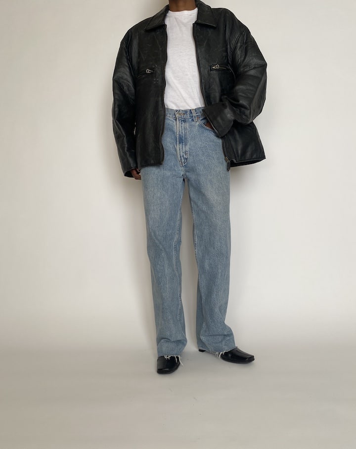 VINTAGE BLACK LEATHER JACKET 4256