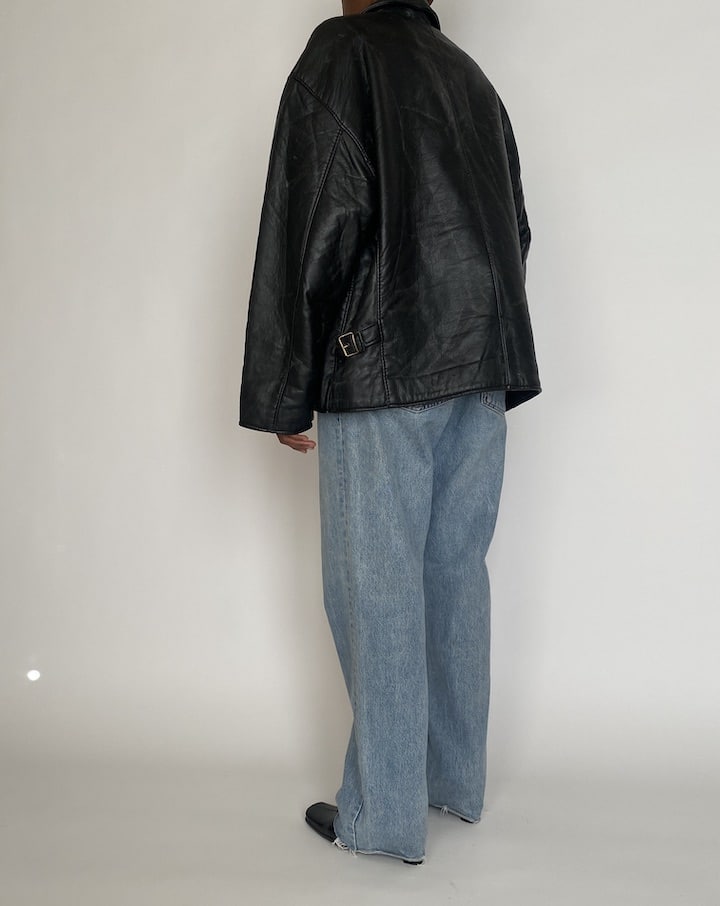 VINTAGE BLACK LEATHER JACKET 4256
