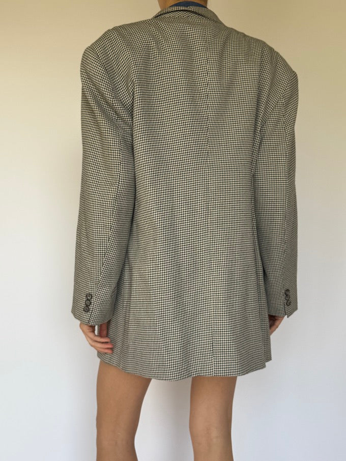 Vintage Double Breasted Houndstooth Blazer 5439