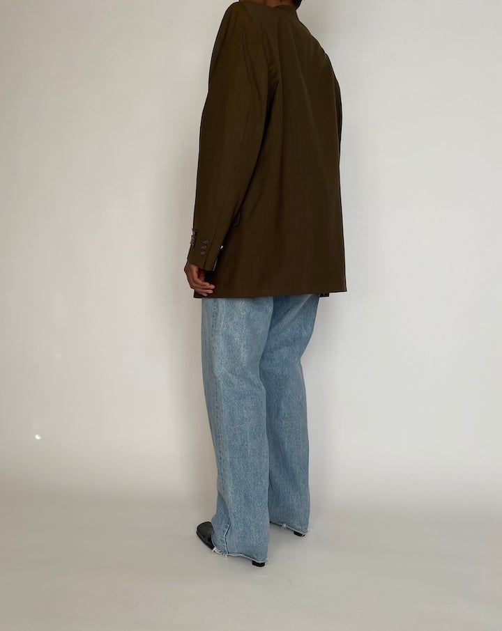 VINTAGE BROWN DOUBLE-BREASTED BLAZER 4257