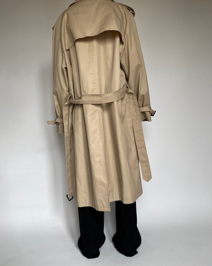 VINTAGE OVERSIZED LONG BEIGE TRENCH COAT 2213