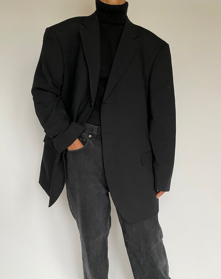 VINTAGE OVERSIZED BLACK BLAZER 1426