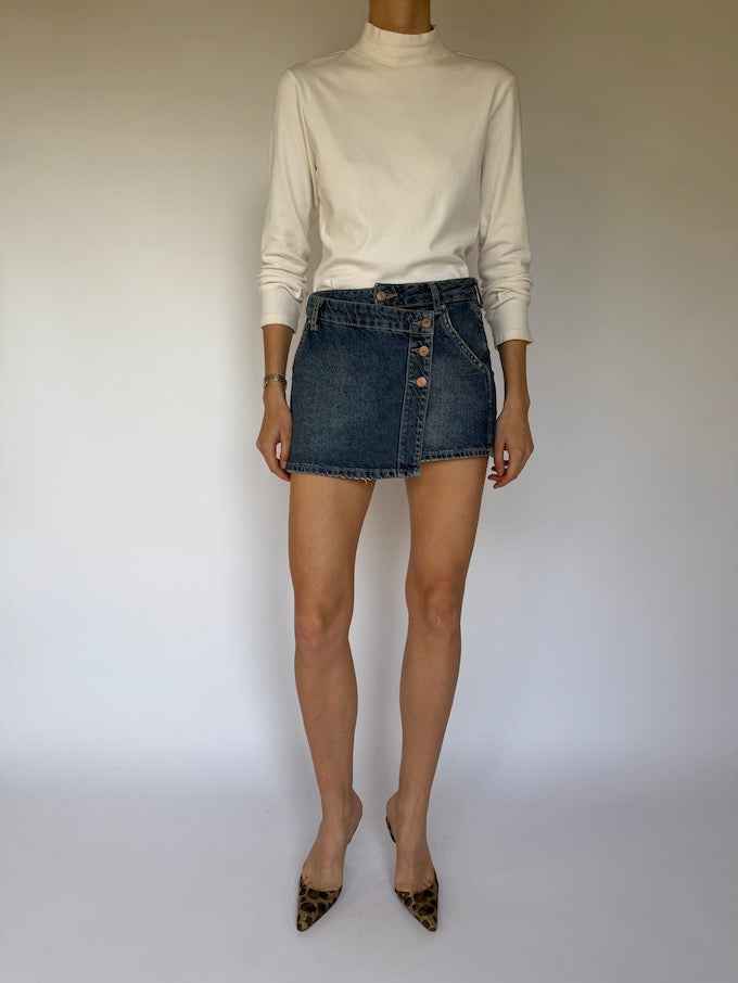 Vintage White Turtleneck Top 5566