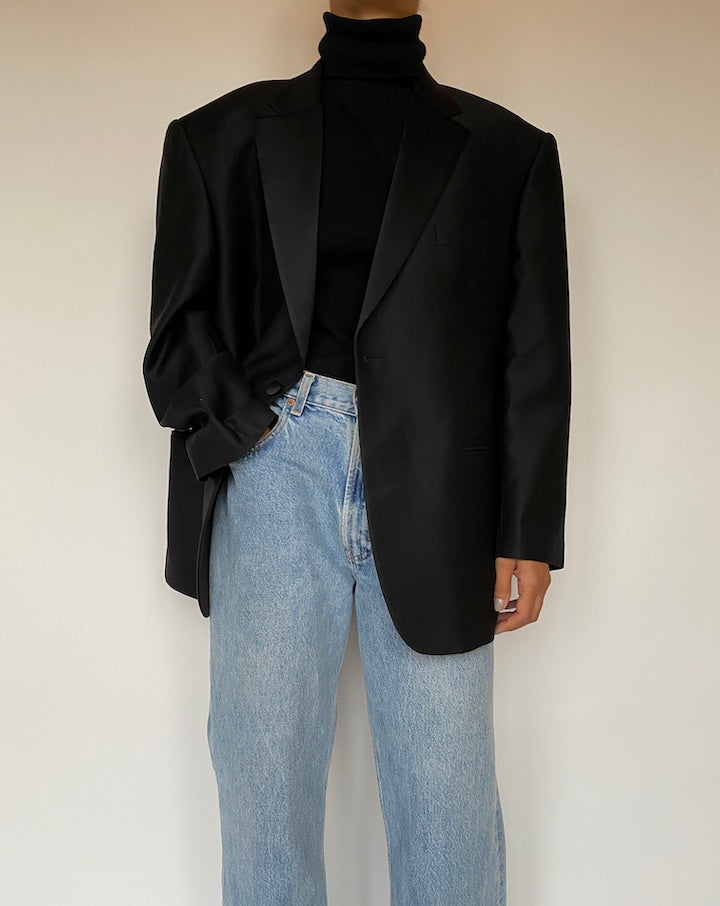 VINTAGE BLACK WOOL BLAZER 1901