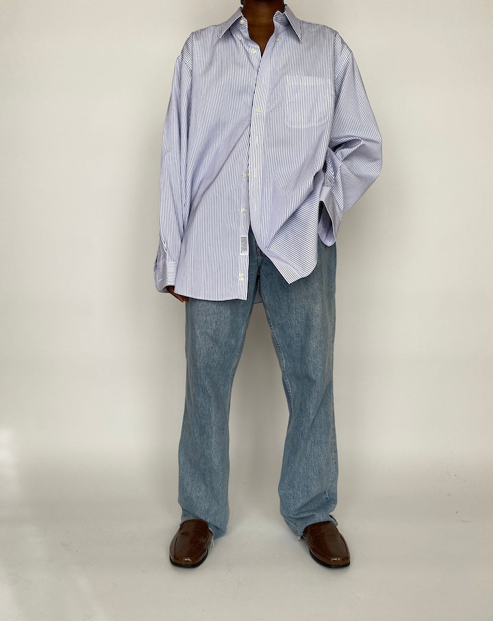 VINTAGE OVERSIZED BLUE STRIPED SHIRT 1996