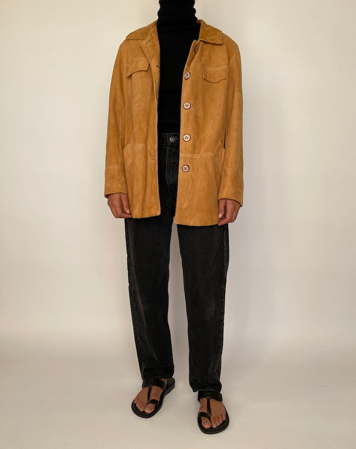 VINTAGE CAMEL COLORED SUEDE LATHER JACKET 2044