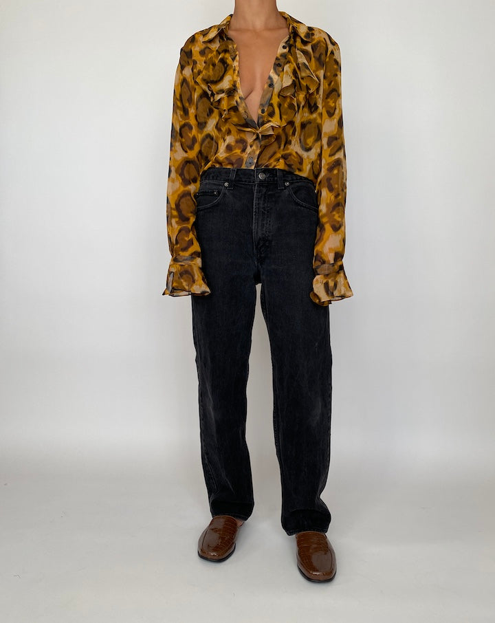 VINTAGE OVERSIZED ANIMAL PRINTED BLOUSE 2064