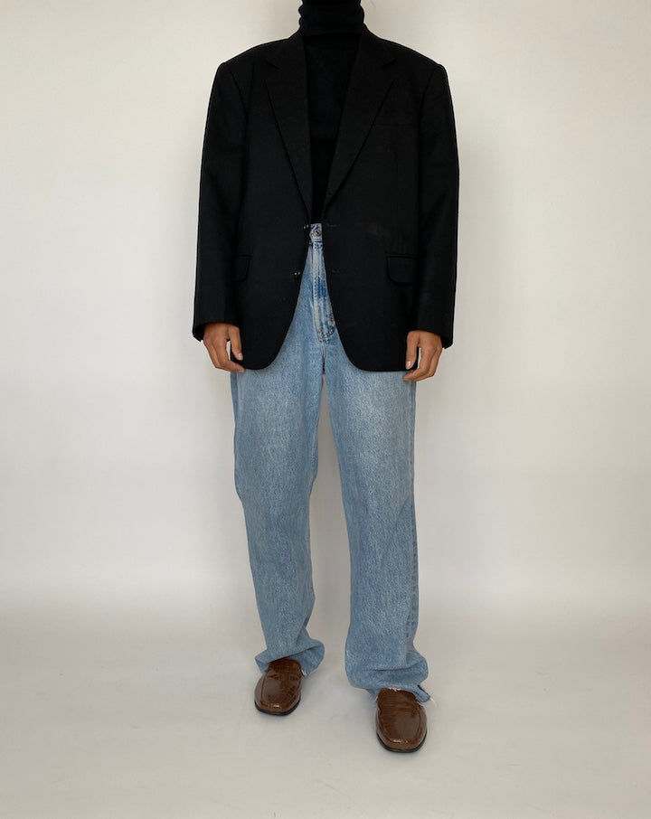 VINTAGE SINGLE BREASTED BLACK BLAZER 2088