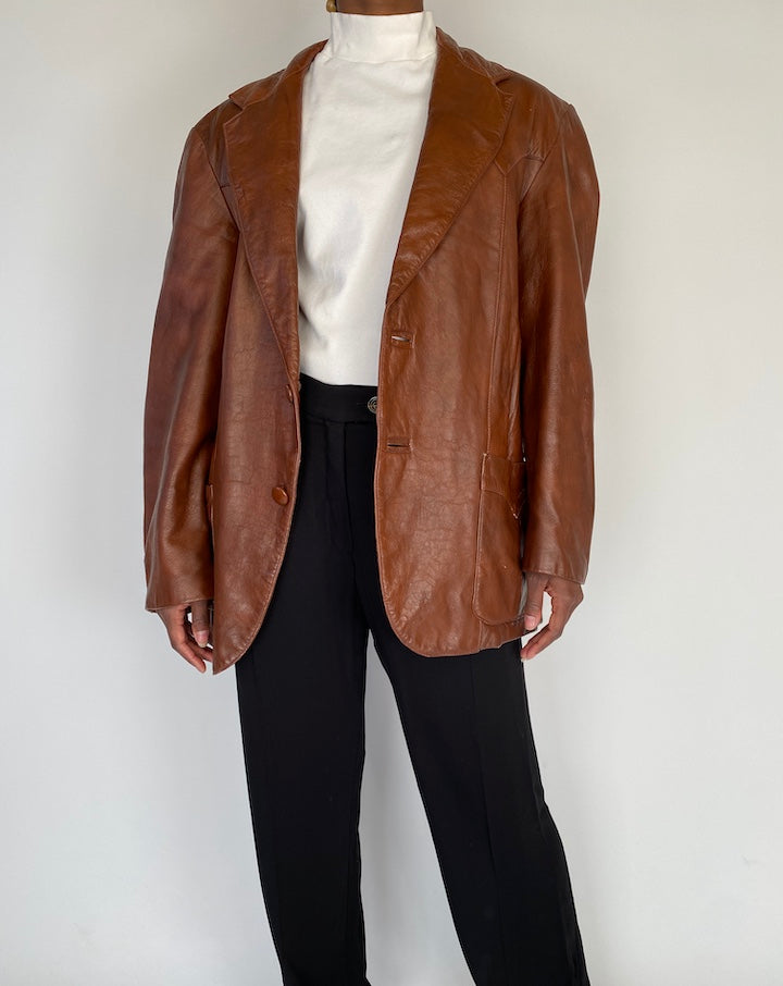 VINTAGE BROWN LEATHER JACKET 2117