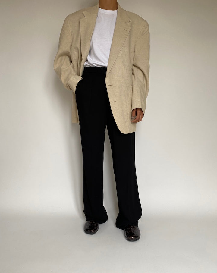 VINTAGE OVERSIZED SINGLE BREASTED BEIGE BLAZER 2171