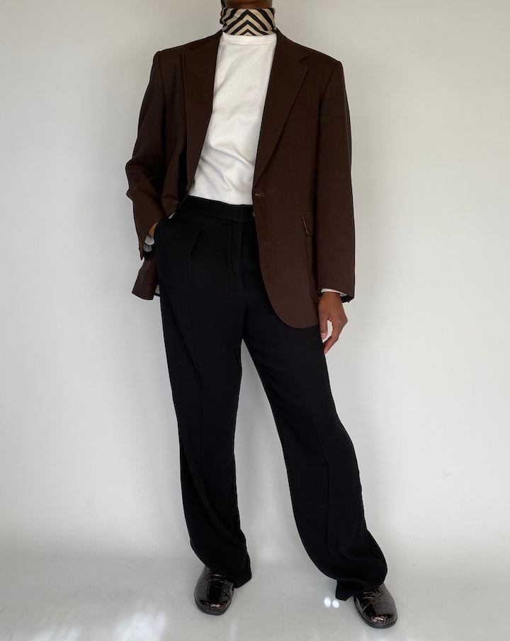 VINTAGE BROWN SINGLE BREASTED BLAZER 2121