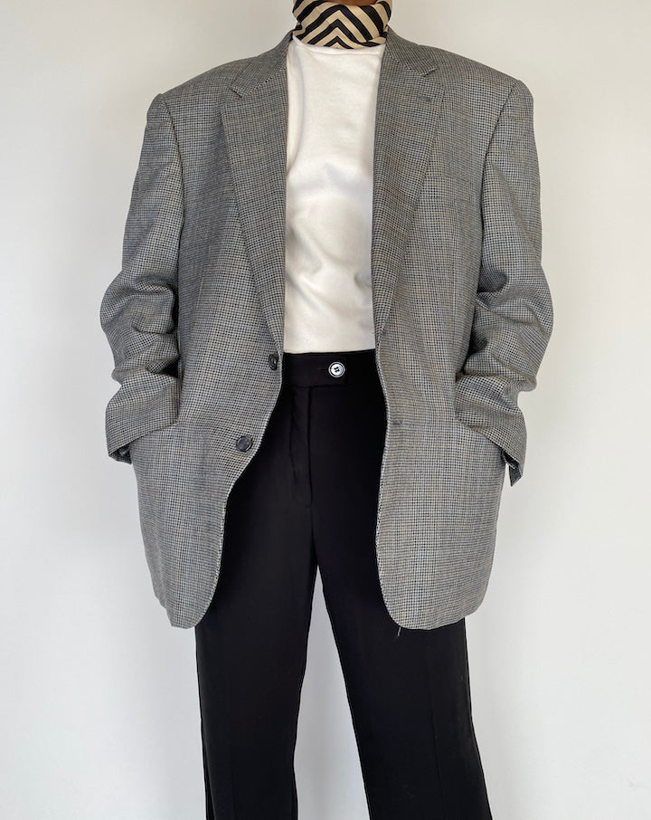 VINTAGE GREY HOUNDSTOOTH BLAZER 2123