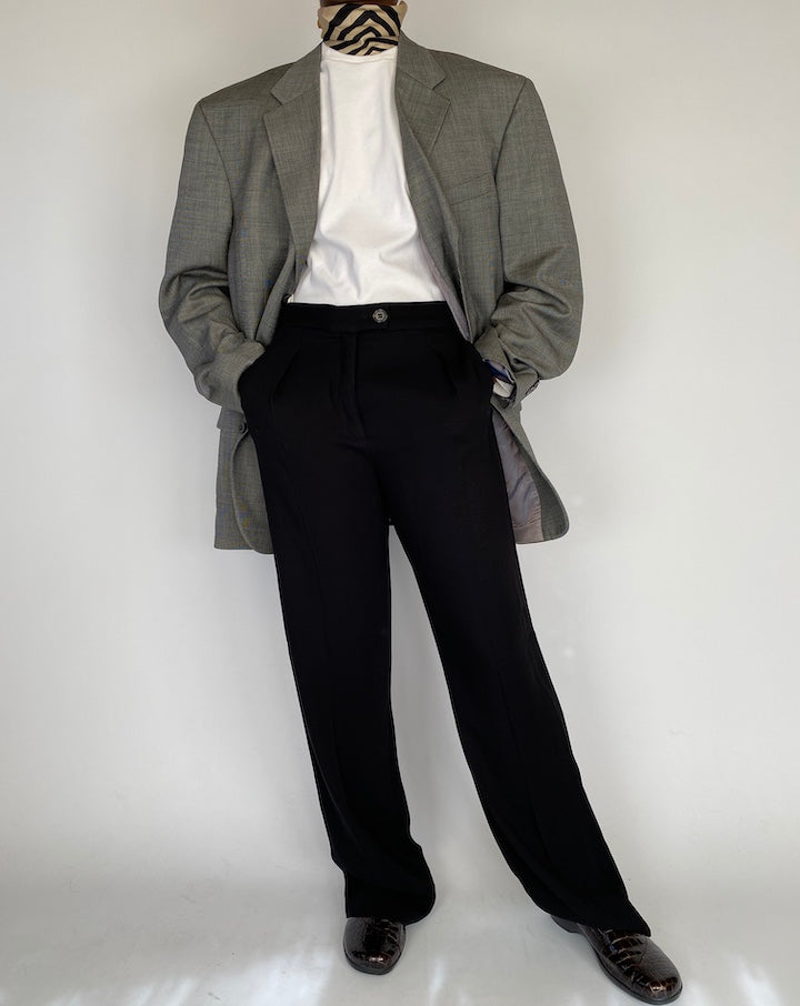 VINTAGE OVERSIZED GREY BLAZER 2129