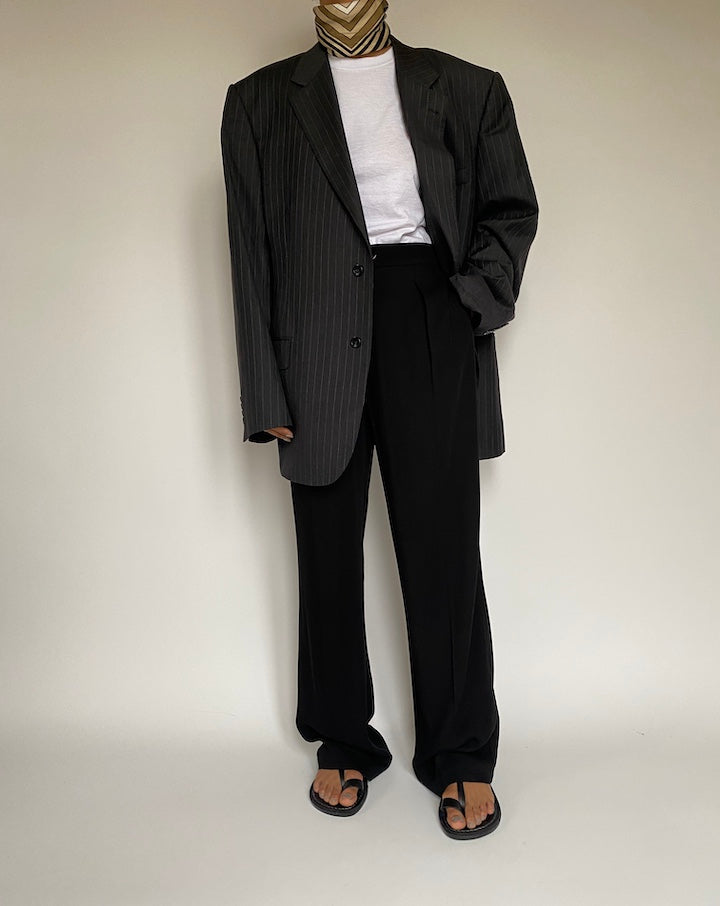 VINTAGE GREY PINSTRIPED BLAZER 2154