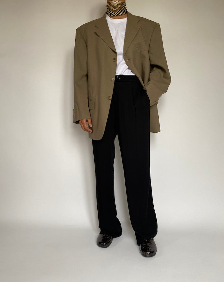 VINTAGE OVERSIZED BEIGE WOOL BLAZER 2159