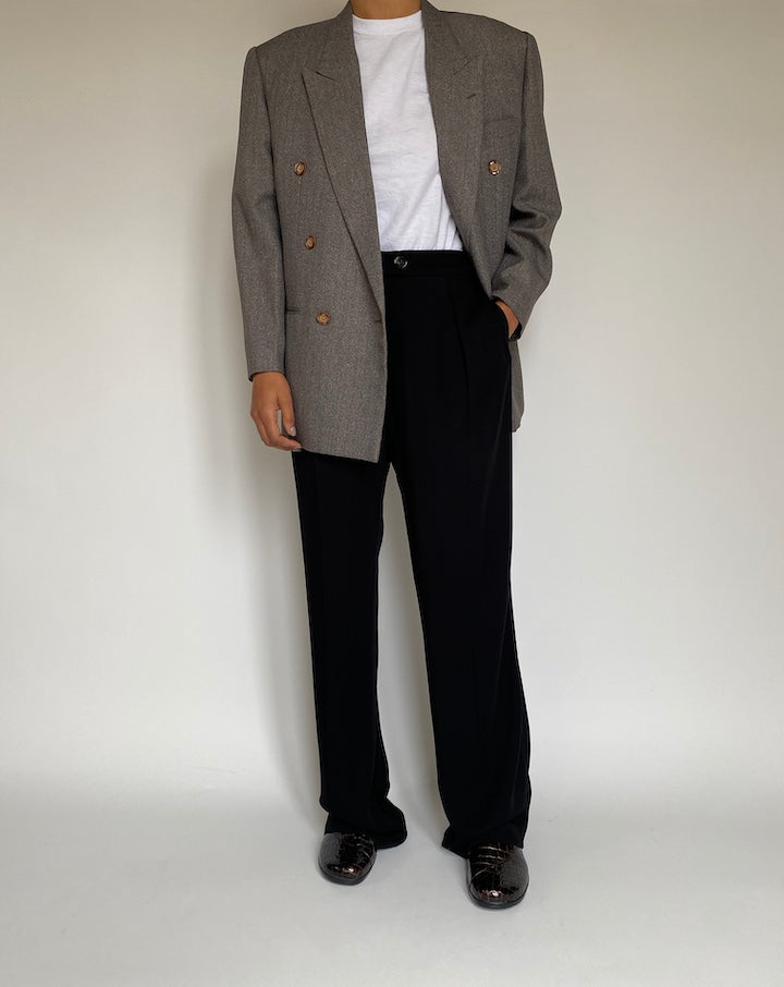 VINTAGE STRIPED DOUBLE BREASTED BLAZER 2167