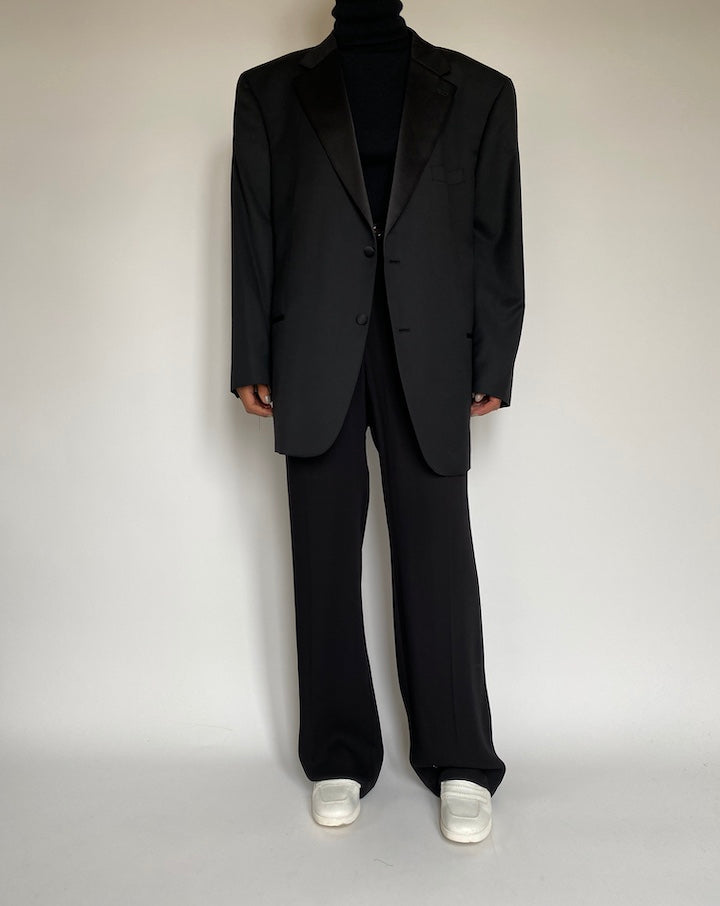 VINTAGE OVERSIZED SINGLE BREASTED BLACK BLAZER 2193