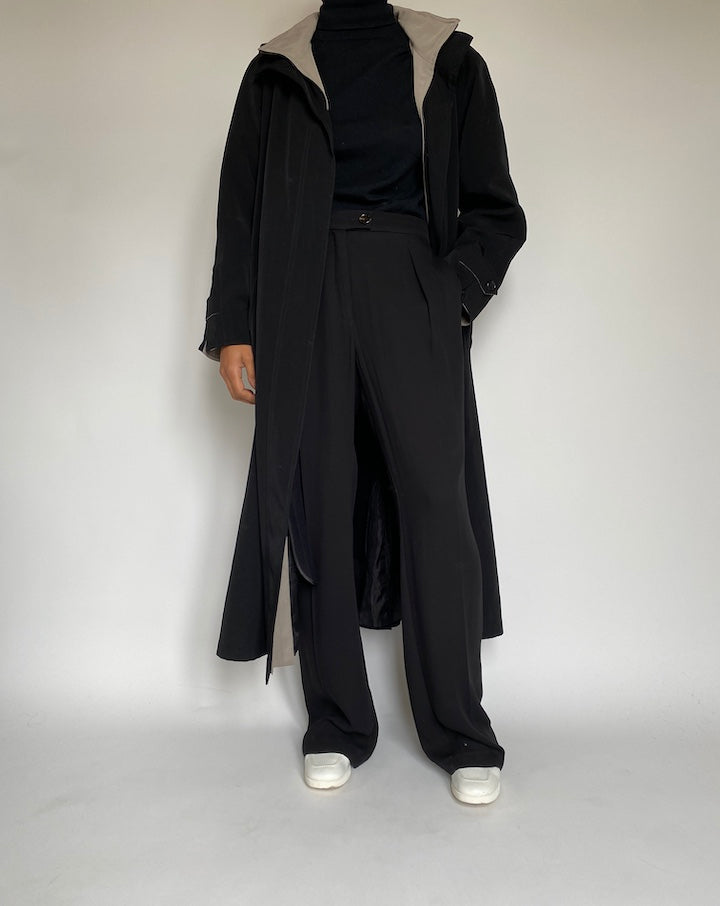VINTAGE LONG BLACK COAT 2203