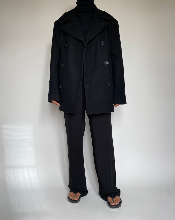 VINTAGE BLACK WOOLBLENDED JACKET 2218