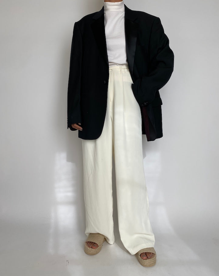 VINTAGE OVERSIZED WOOL BLAZER IN BLACK 2231