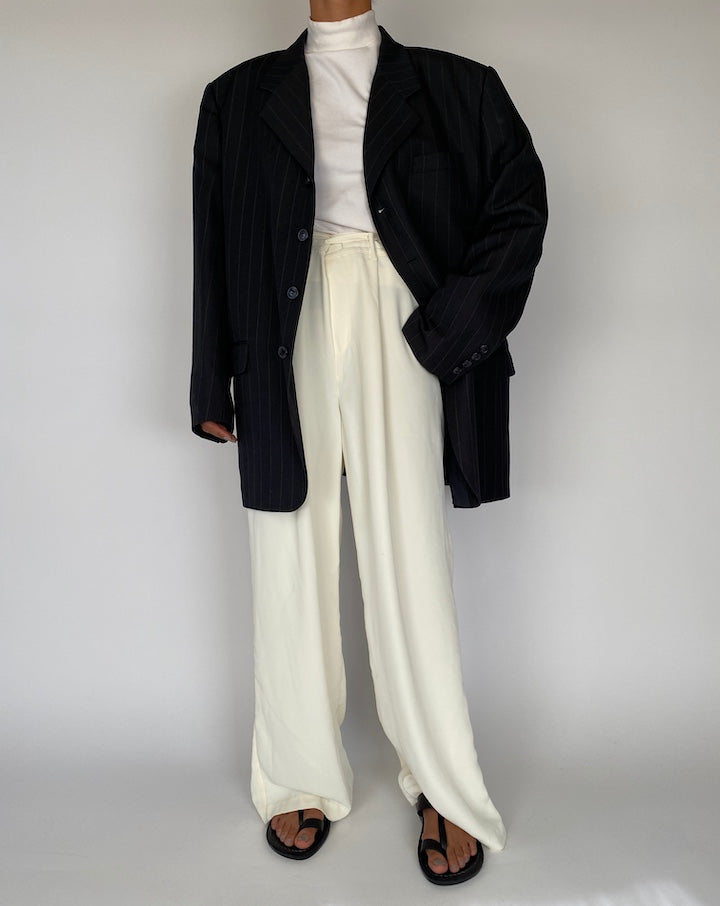 VINTAGE OVERSIZED PINSTRIPED BLAZER 2245