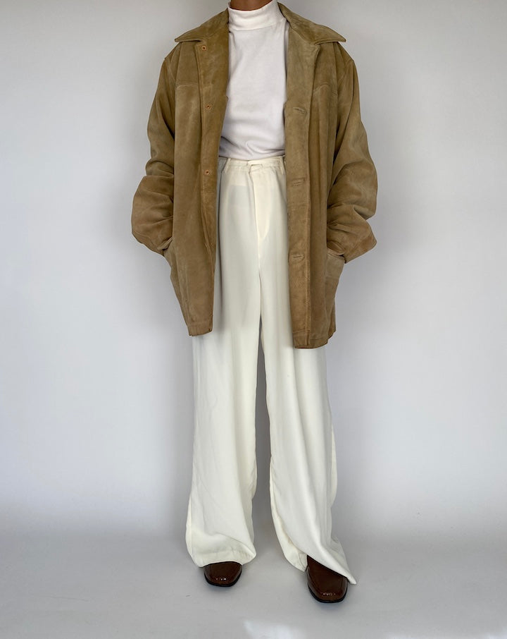 VINTAGE LIGHT BEIGE SUEDE LEATHER JACKET 2250