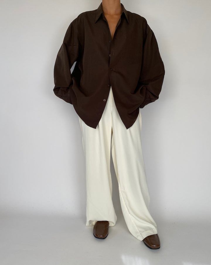VINTAGE OVERSIZED BROWN SHIRT 2260