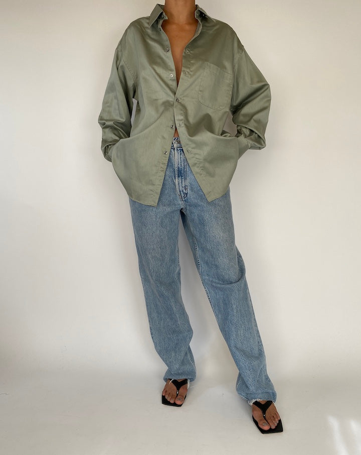 VINTAGE OVERSIZED GREEN SHIRT 2289