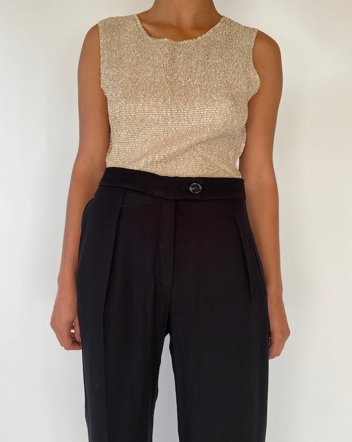 VINTAGE BEIGE CRINKLE TOP 2314