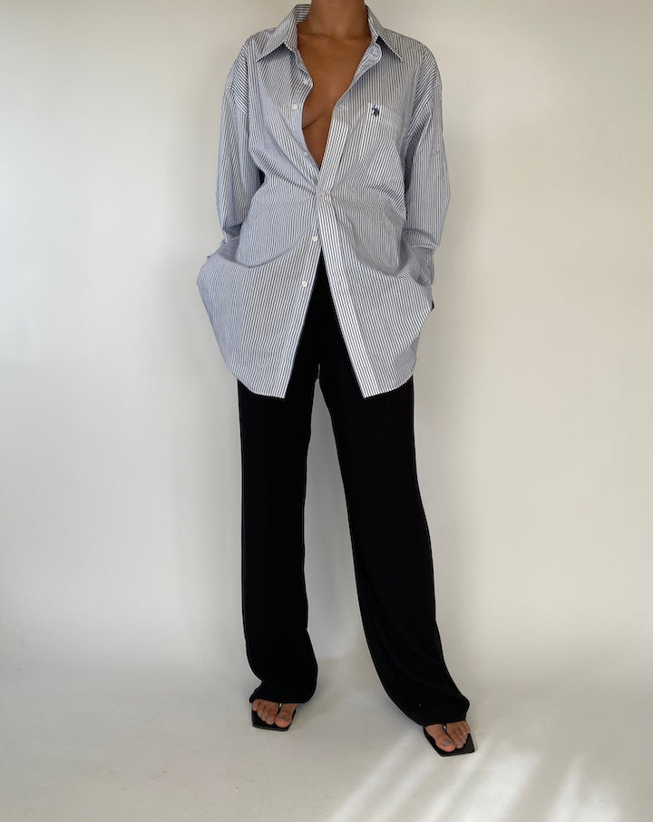 VINTAGE OVERSIZED BLUE AND WHITE STRIPED SHIRT 2315