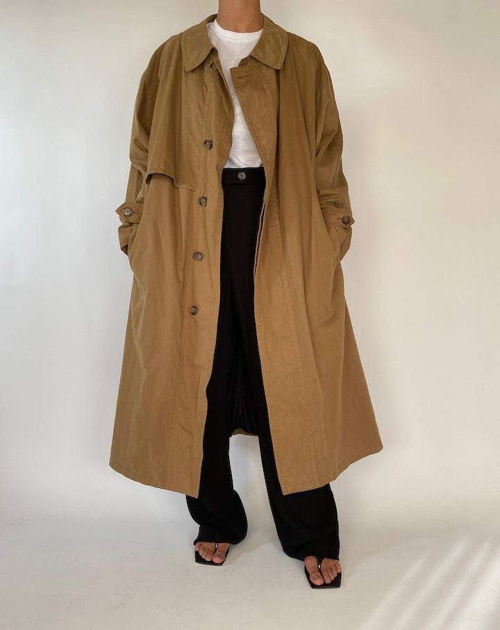 VINTAGE OVERSIZED BEIGE TRENCH COAT 2338