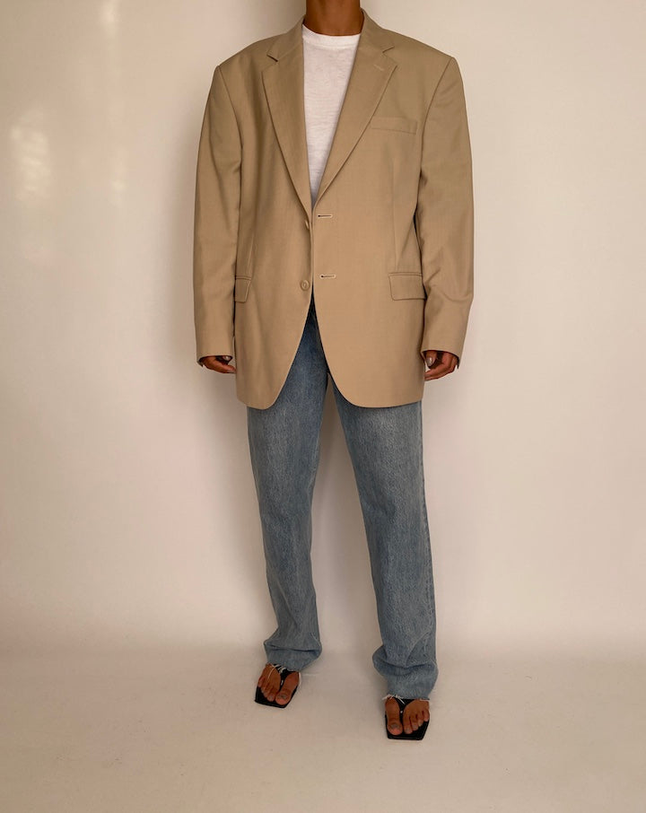 VINTAGE BEIGE SINGLE BREASTED BLAZER 2364