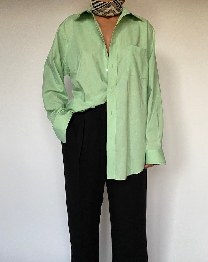 VINTAGE GREEN BUTTON DOWN SHIRT 2399