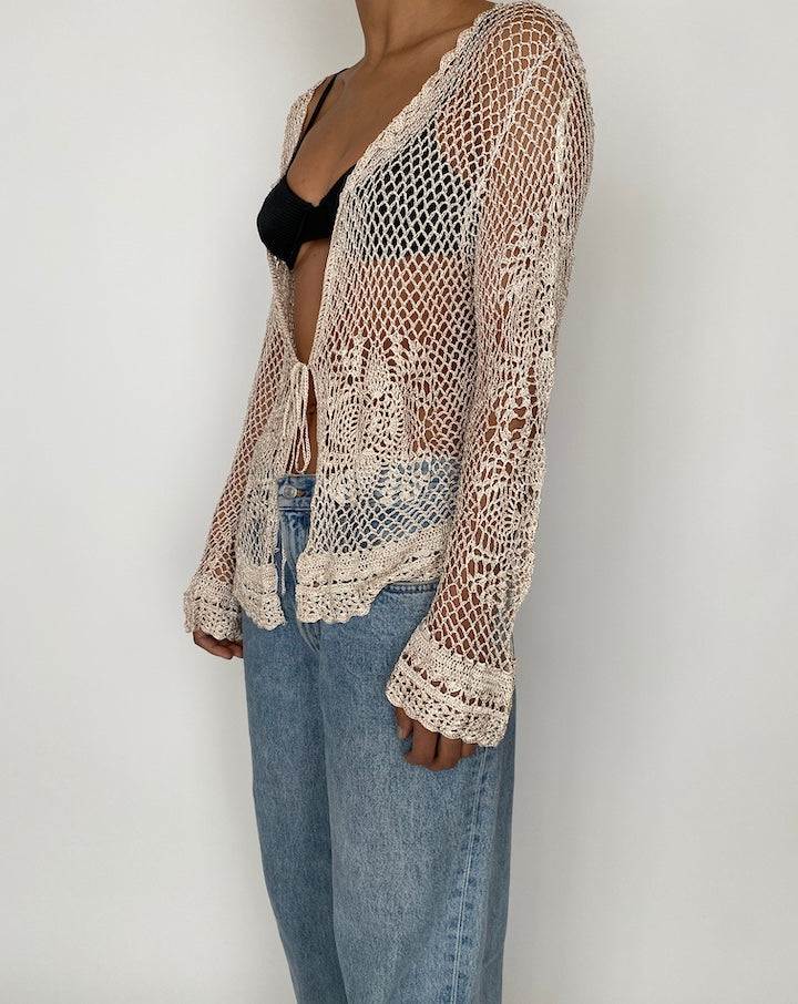 VINTAGE KNITTED BEIGE TOP 2425