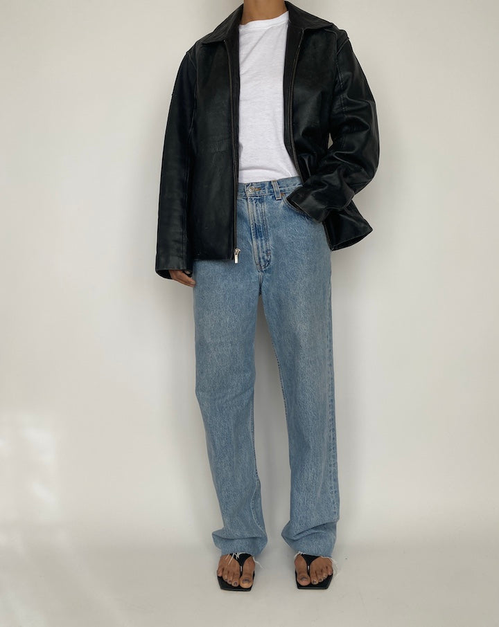 VINTAGE BLACK LEATHER JACKET 2444