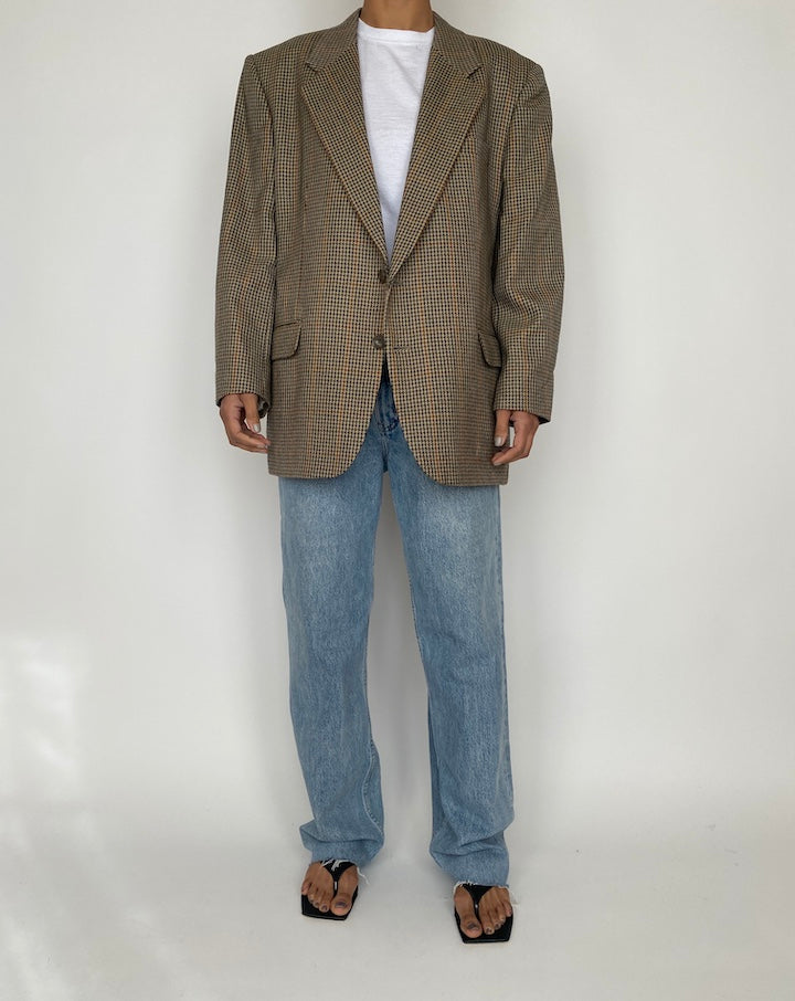 VINTAGE HOUNDSTOOTH WOOL BLAZER 2447