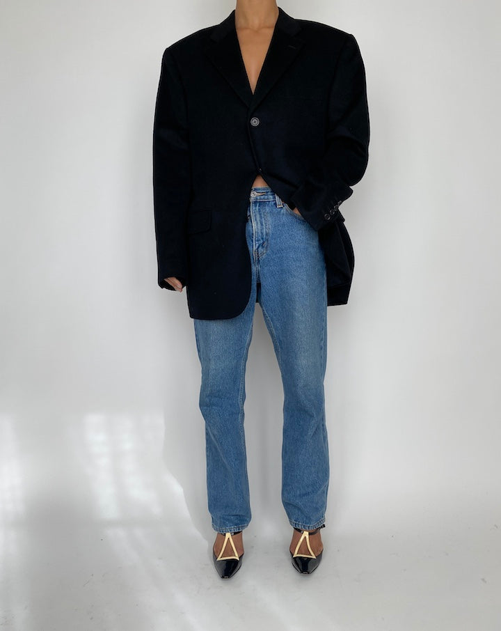 VINTAGE BLACK CASHMERE BLAZER 2461