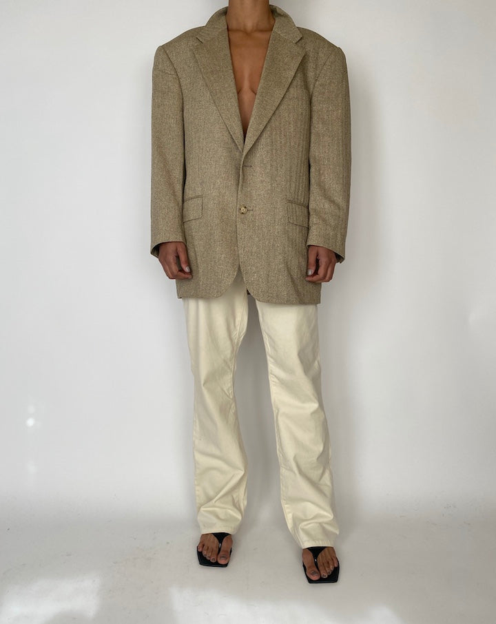 VINTAGE BEIGE SILK BLAZER 2476