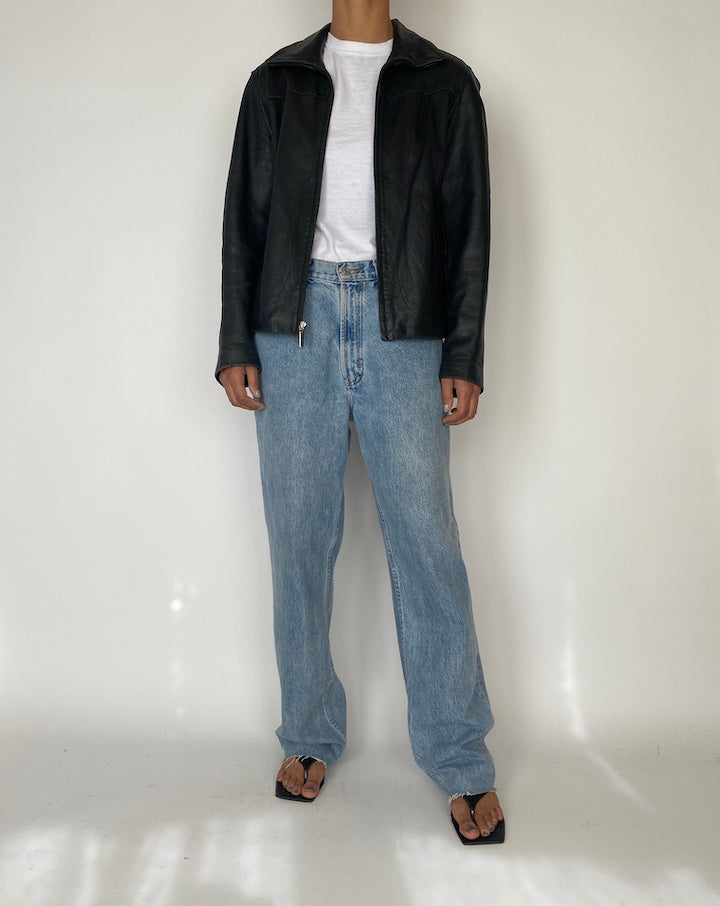 VINTAGE BLACK LEATHER JACKET 2486