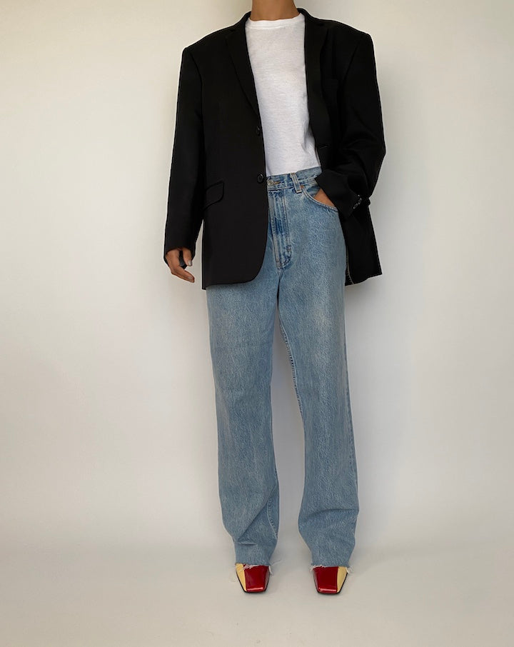 VINTAGE BLACK SINGLE BREASTED BLAZER 2494