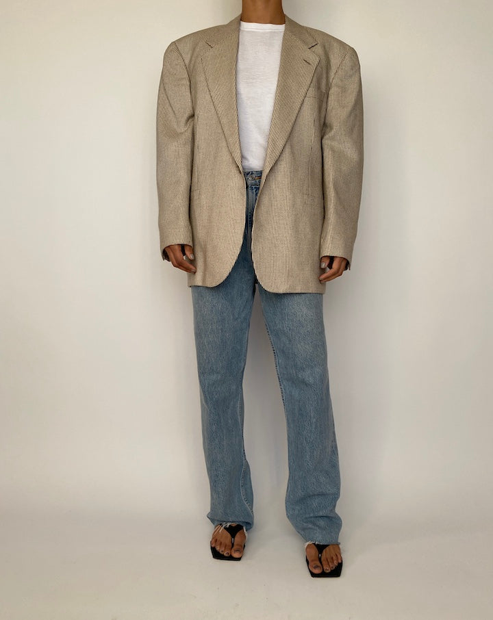 VINTAGE BEIGE SINGLE BREASTED BLAZER 2500