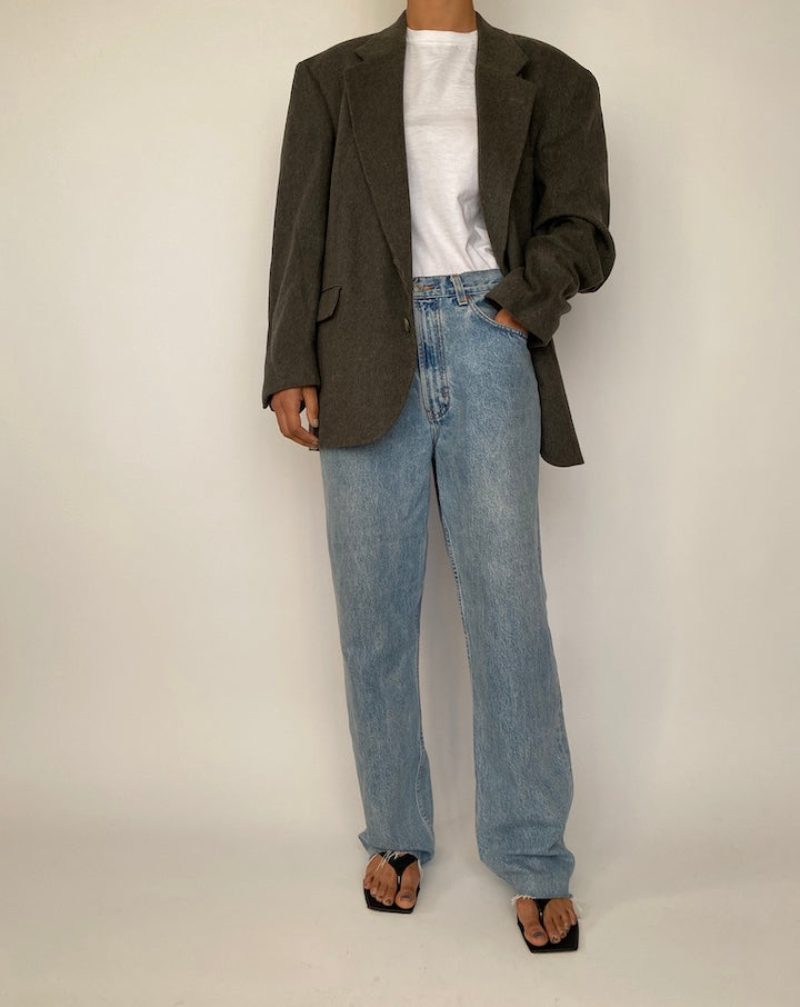 VINTAGE SINGLE BREASTED BLAZER IN CAMEL HAIR 2501