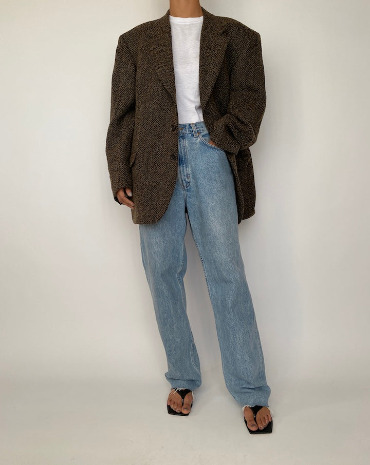 VINTAGE OVERSIZED BROWN BLAZER 2505