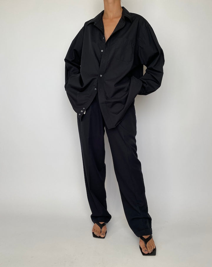 VINTAGE OVERSIZED BLACK SHIRT 2514